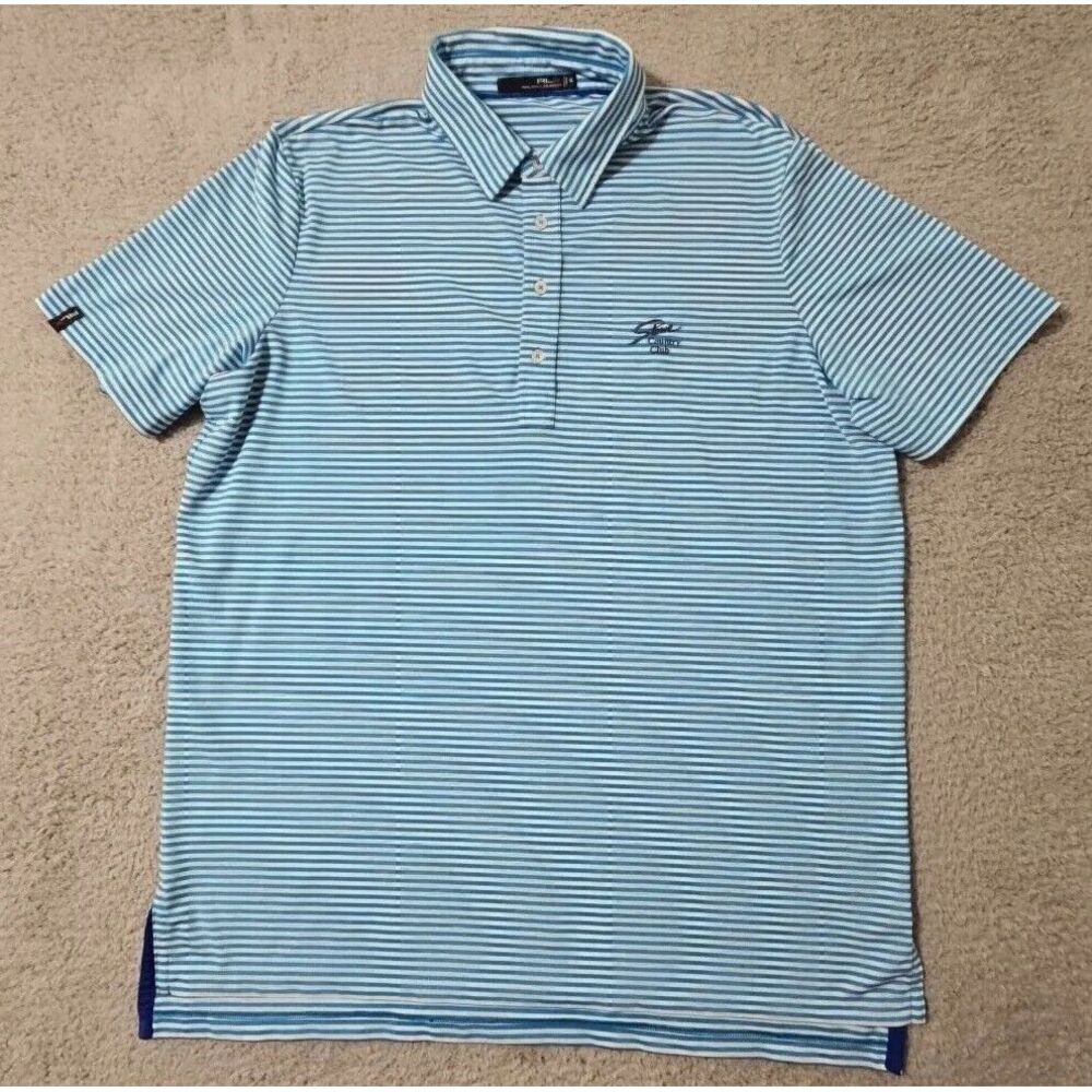 Ralph Lauren RLX Men's Golf Polo Blue White Striped Men's‎ Size XL Stowe